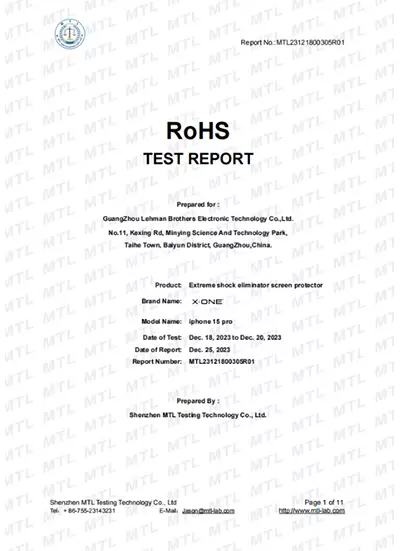 ROHS TEST REPORT