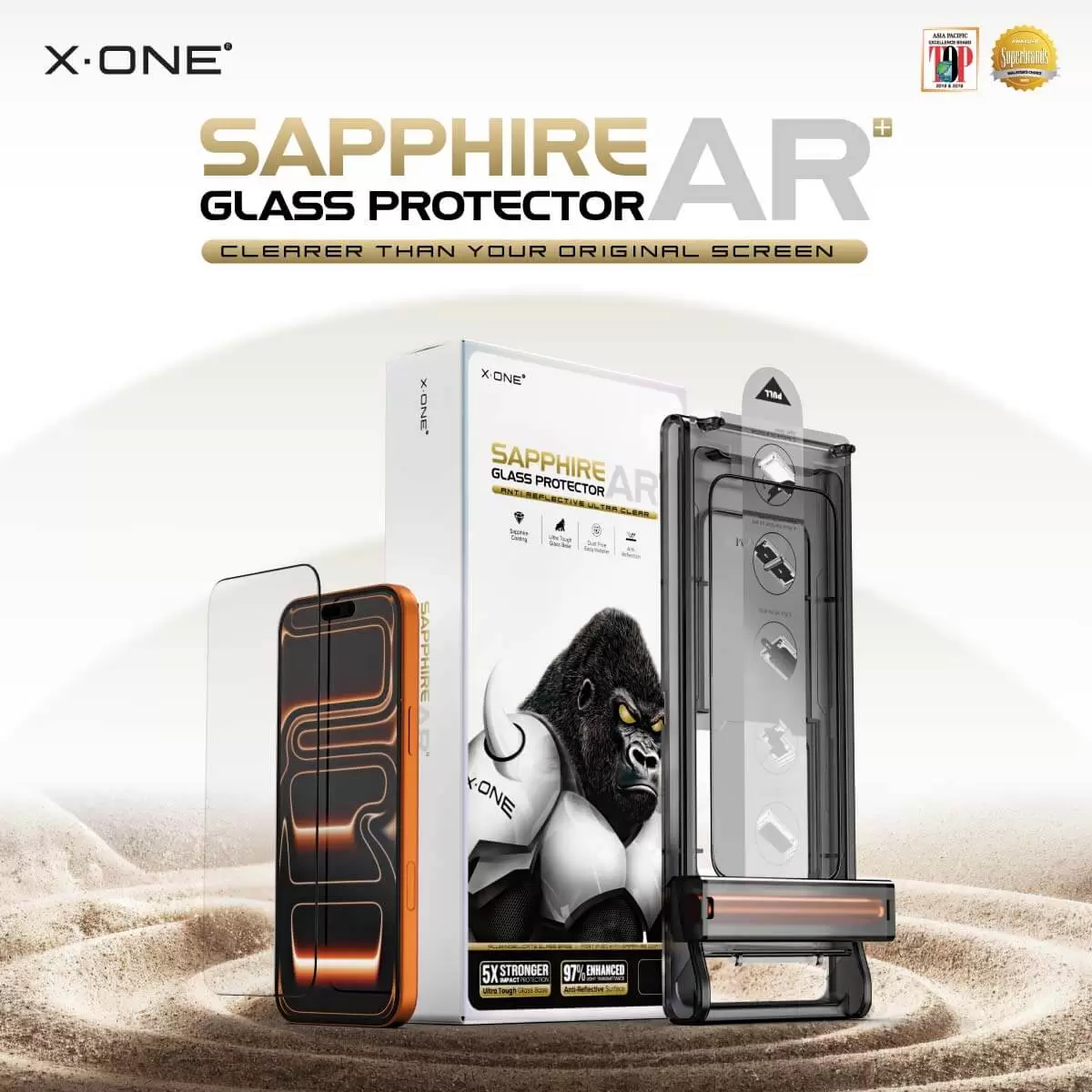 Proteggi schermo in vetro temperato Sapphire AR+