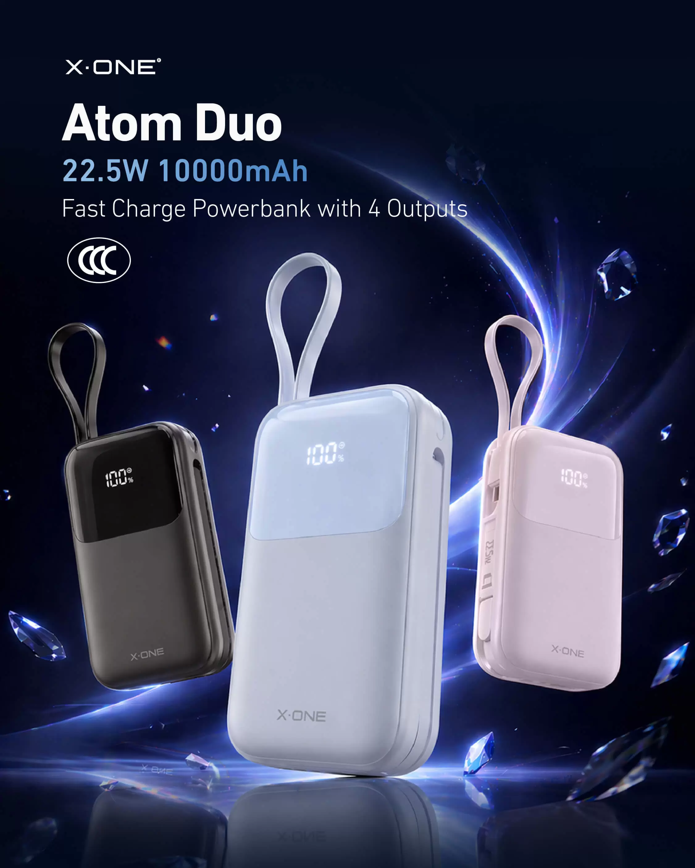 Batteria portatile Atom Duo 22,5 W 10000 mAh
