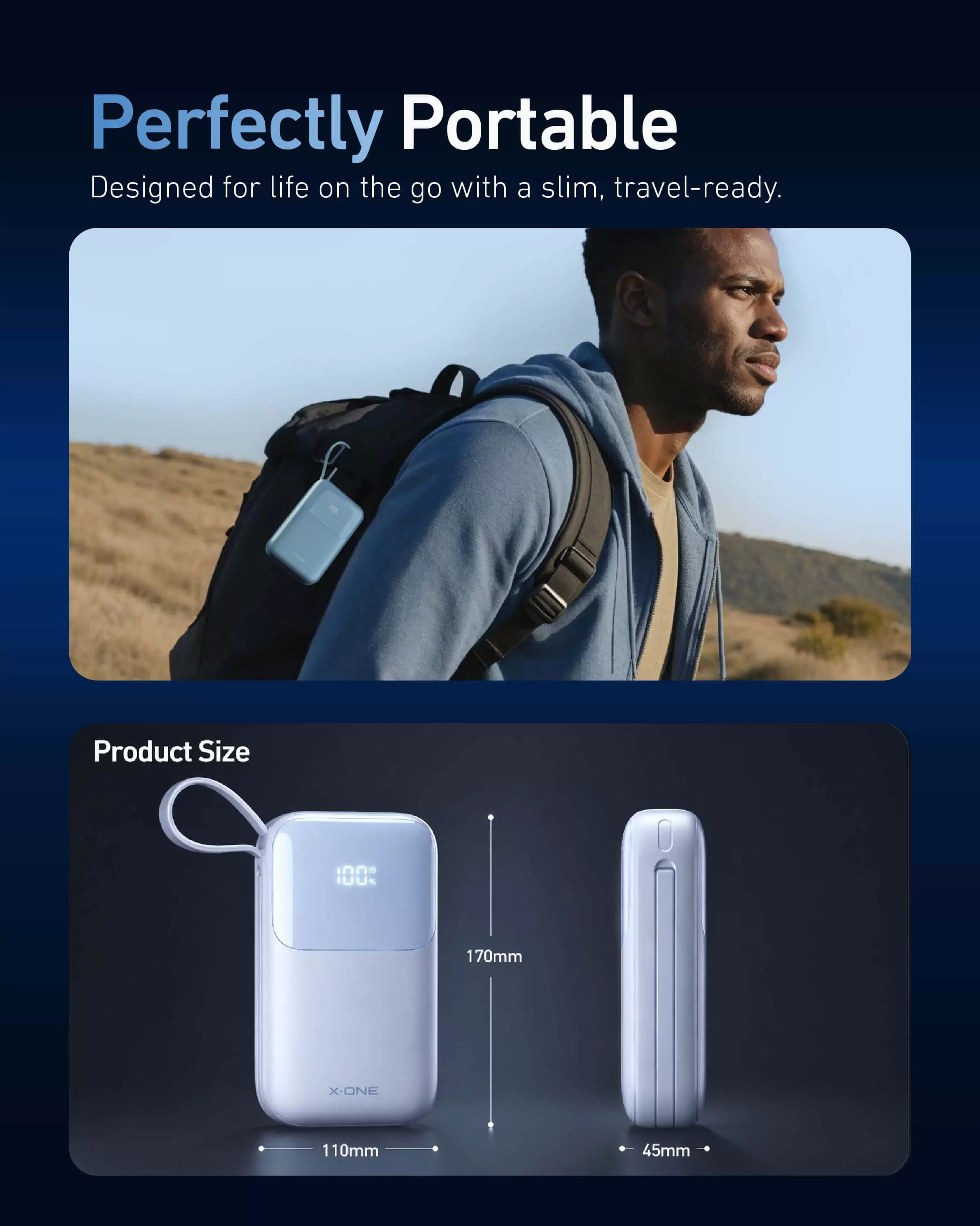 Batteria portatile Atom Duo 22,5 W 10000 mAh