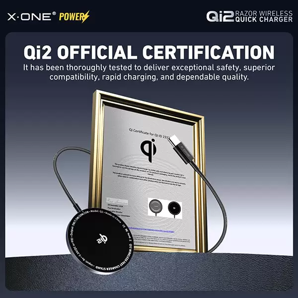 Caricabatterie rapido wireless Qi2 Razor