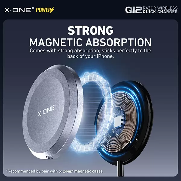 Caricabatterie rapido wireless Qi2 Razor
