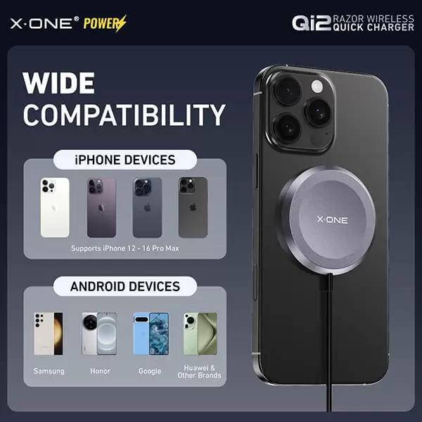 Caricabatterie rapido wireless Qi2 Razor