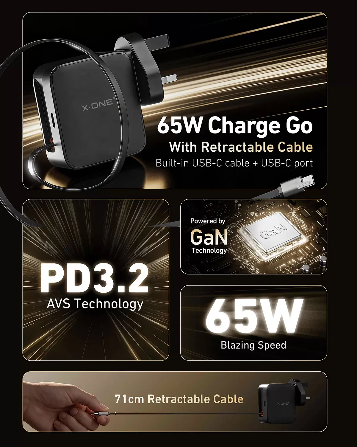 Charge Go retrattile da 65 W