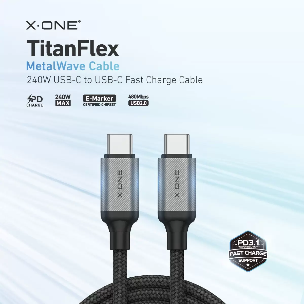 Cavo ondulato metallico TitanFlex 240W